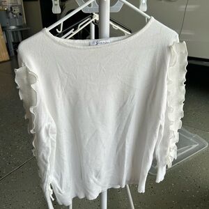 Sinai Milano White Ruffled Women's Top